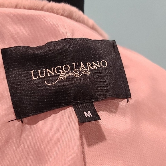Lungo l'Arno Faux Fur dusty pink open coat - Picture 11 of 15